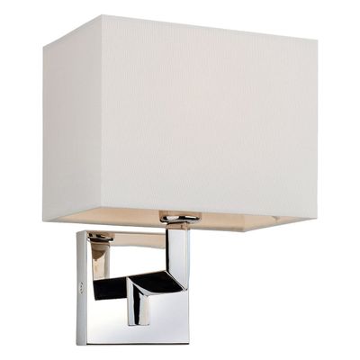 Firstlight Lex Wall Wall Light in Cream and Polished Stainless Steel
