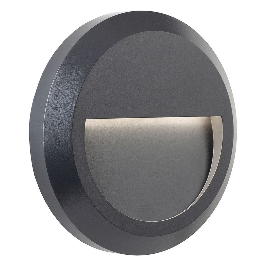 Firstlight LED Enzo Round Outdoor Wall Wall and Step Light Cool White 4000K in Graphite - Image 1