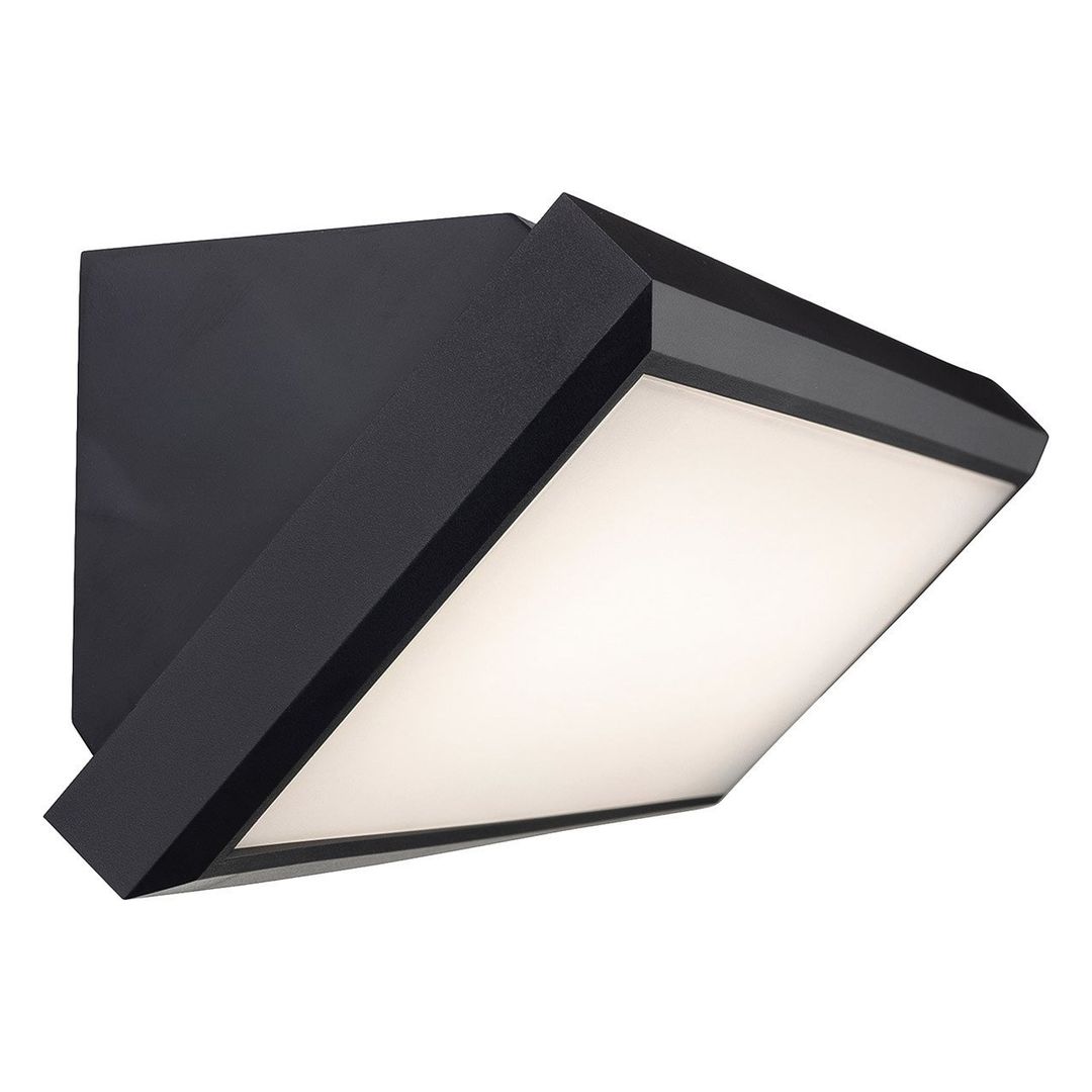 Firstlight LED Nitro 265mm Outdoor Wall Downlight Warm White 3000K Opal in Black - Image 1