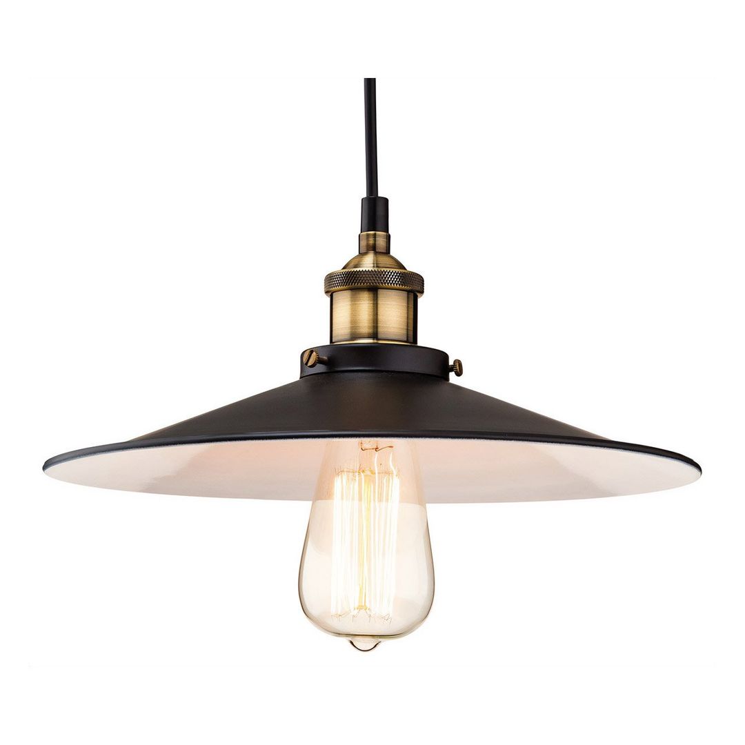 Firstlight Empire 30cm Pendant Light in Black and Antique Brass - Image 1