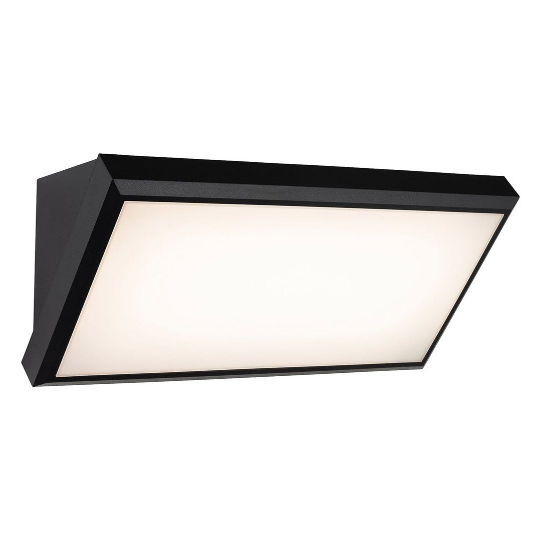 Firstlight LED Nitro 320mm Outdoor Wall Downlight Warm White 3000K Opal in Black - Image 1