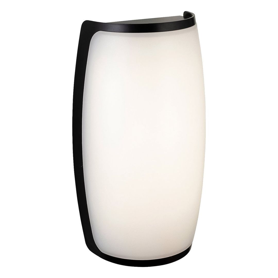 Firstlight LED Apollo Outdoor Wall Bulkhead Warm White 3000K Opal in Black - Image 1