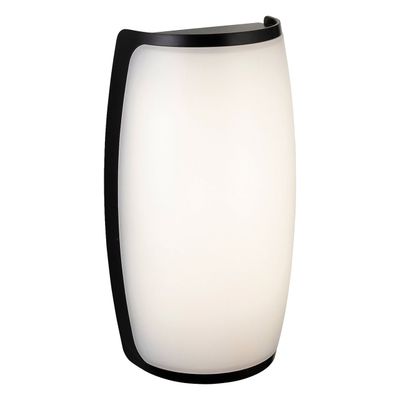 Firstlight LED Apollo Outdoor Wall Bulkhead Warm White 3000K Opal in Black