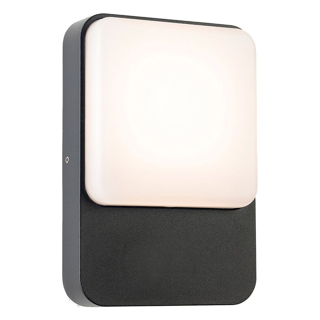 Firstlight LED Hero Outdoor Wall Bulkhead Warm White 3000K Opal in Graphite - Image 1