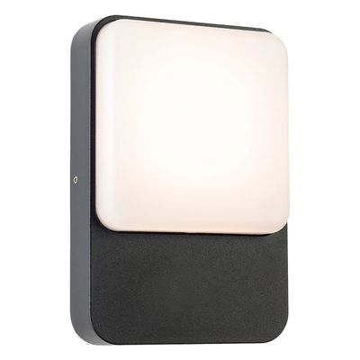 Firstlight LED Hero Outdoor Wall Bulkhead Warm White 3000K Opal in Graphite
