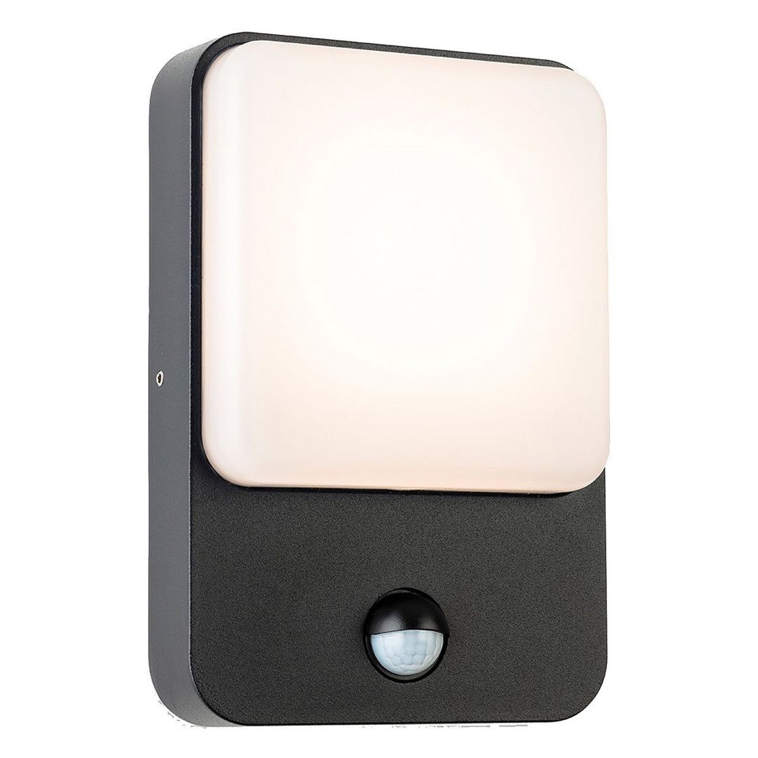 Firstlight LED Hero Outdoor Wall Bulkhead PIR Sensor Warm White 3000K Opal in Graphite - Image 1