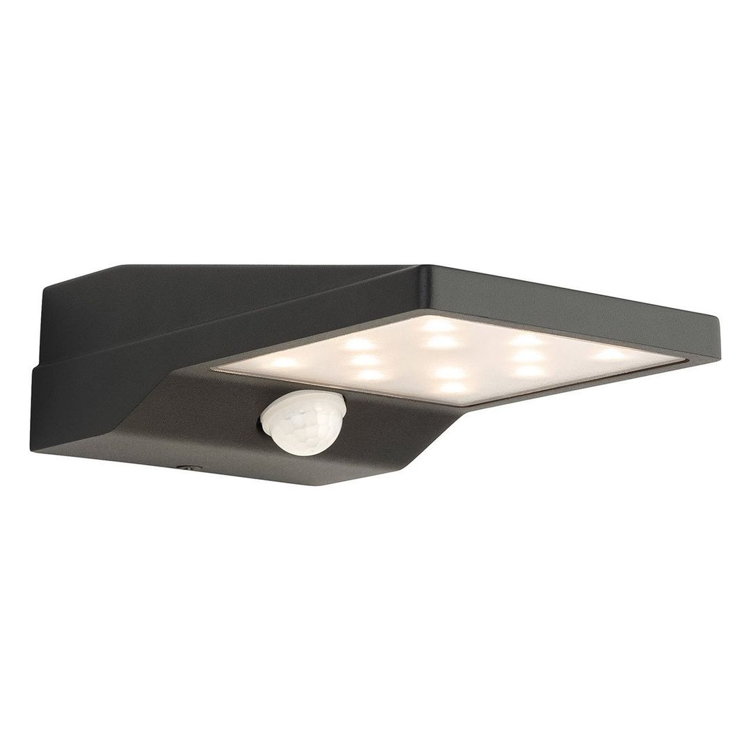 Firstlight LED Cyrus Solar Outdoor Wall Light PIR Sensor Warm White 3000K in Graphite - Image 1