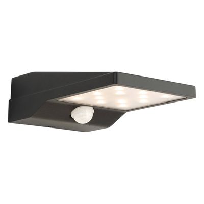 Firstlight LED Cyrus Solar Outdoor Wall Light PIR Sensor Warm White 3000K in Graphite