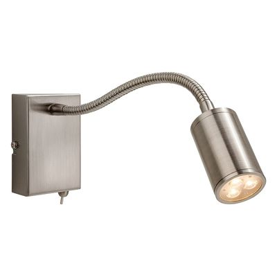 Firstlight LED Orion Flexible Wall Wall Spotlight with On/Off Switch 3000K in Brushed Steel