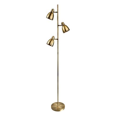 Firstlight Vogue 3-Light Floor Lamp with On/Off Foot Switch in Antique Brass
