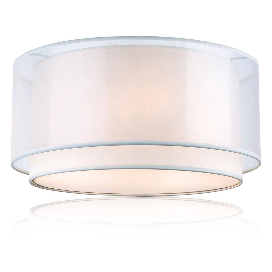 Firstlight Chicago 3-Light Flush Ceiling Light in Cream - Image 1