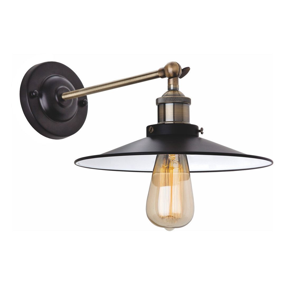 Firstlight Ashby Wall Wall Light in Black and Antique Brass - Image 1