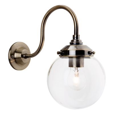 Firstlight Victoria Round Wall Wall Light Clear in Antique Brass