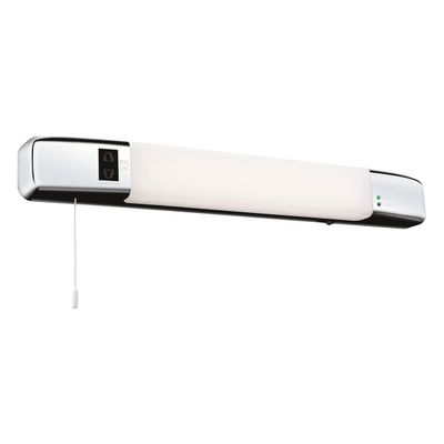 Firstlight LED Slimline Shaver Light with On/Off Pull Cord Cool White 4000K Opal in Chrome