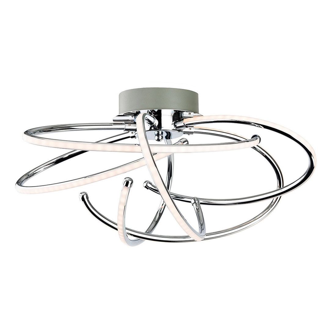 Firstlight LED Caprice 46.5cm Flush Ceiling Light Warm White 3000K in Chrome - Image 1