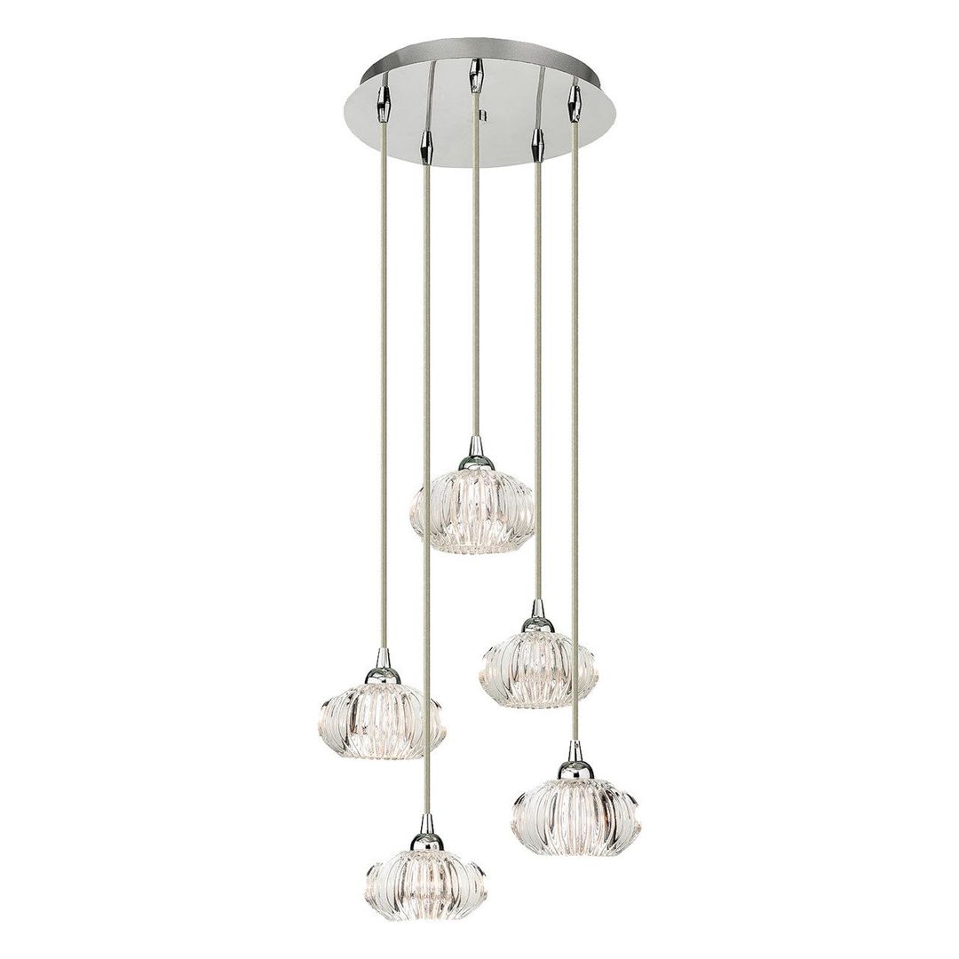 Firstlight Lisbon 5-Light Pendant Light Clear in Chrome - Image 1