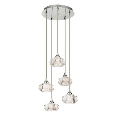 Firstlight Lisbon 5-Light Pendant Light Clear in Chrome