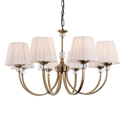 Firstlight Langham 8-Light Pendant Light in Cream and Antique Brass