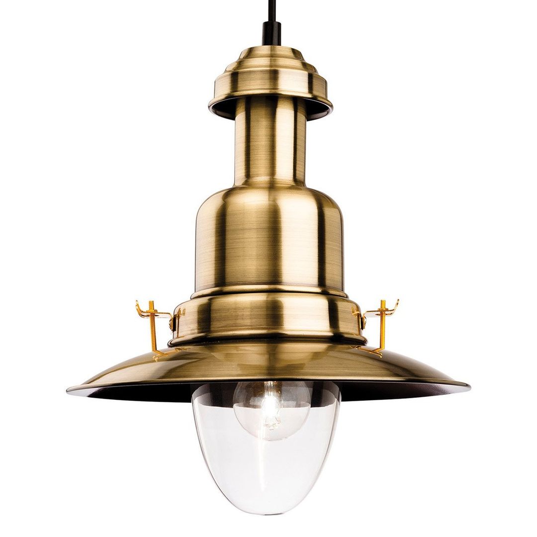 Firstlight Classic 26cm Pendant Light Clear in Antique Brass - Image 1