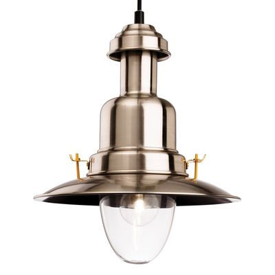Firstlight Classic 26cm Pendant Light Clear in Brushed Steel
