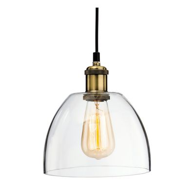 Firstlight Empire 19.5cm Pendant Light Clear in Antique Brass