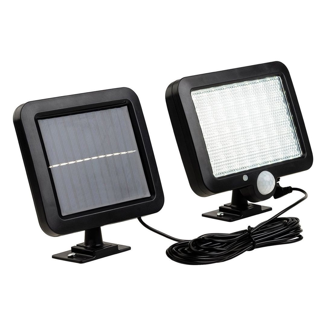 Firstlight LED Sonic Solar Outdoor Security Light PIR Sensor Daylight 6000K in Black - Image 1