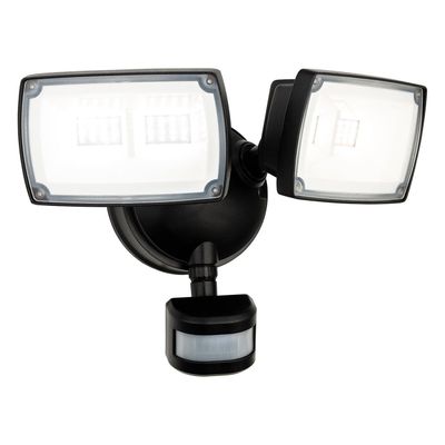 Firstlight LED Reflex Twin Outdoor Security Light PIR Sensor 3000K and 4000K and 6000K in Black