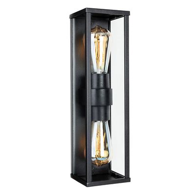 Firstlight Dakota 2-Light Outdoor Wall Lantern in Black