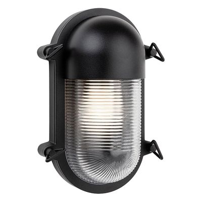 Firstlight Turin Eyelid Outdoor Wall Bulkhead Ribbed in Black