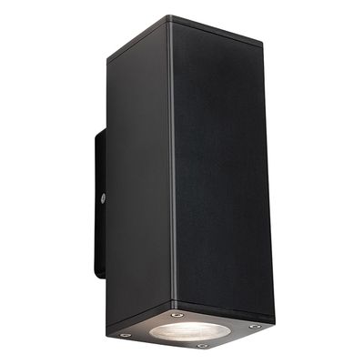 Firstlight Range Square Anti-Corrosion Outdoor Wall Up and Down Light in Black