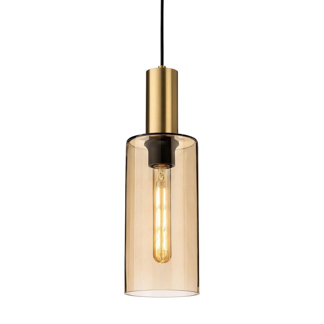 Firstlight Rimini Pendant Light Amber in Satin Brass - Image 1