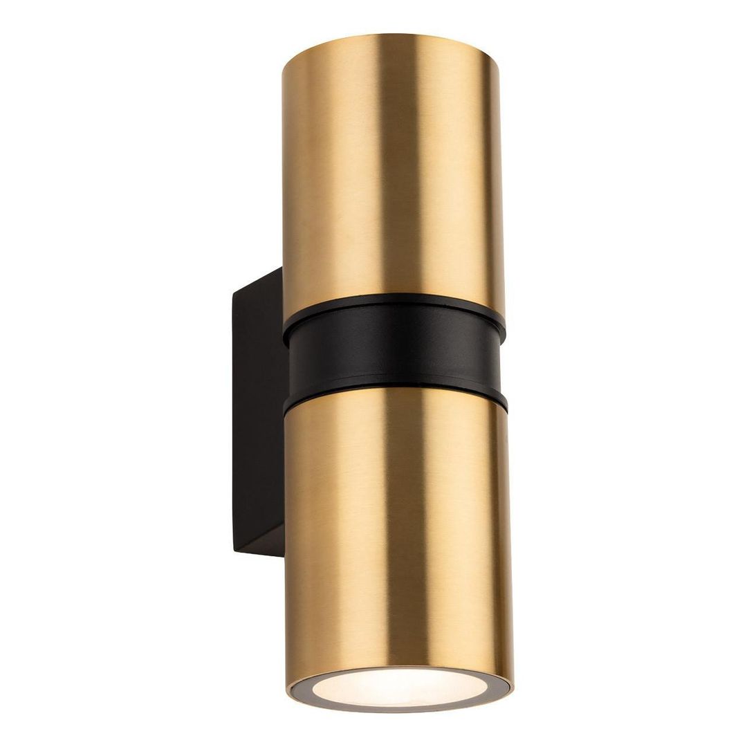 Firstlight Hampton Outdoor Wall Up and Down Light in Brushed Brass and Black - Image 1