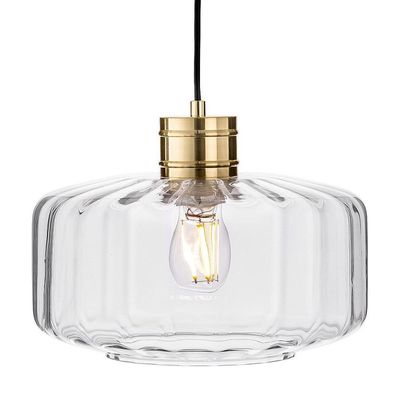 Firstlight Madeira Pendant Light Ribbed in Brushed Brass