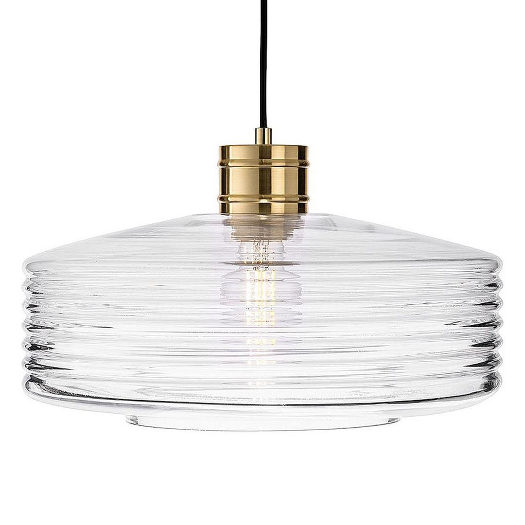 Firstlight Porto Pendant Light Ribbed in Brushed Brass - Image 1