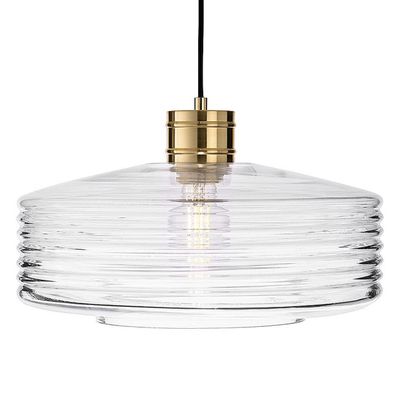 Firstlight Porto Pendant Light Ribbed in Brushed Brass