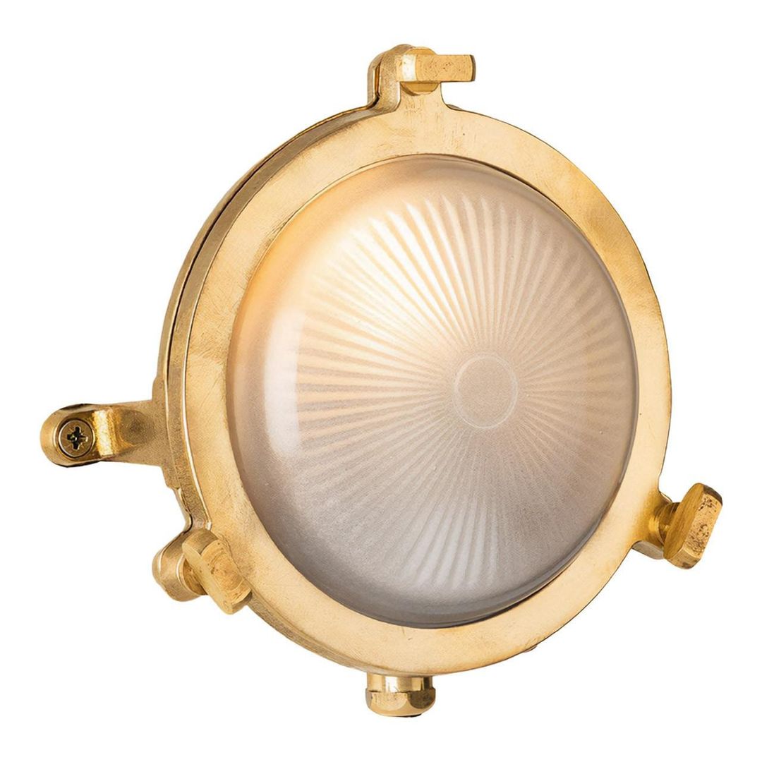 Firstlight Nautic Outdoor Wall Bulkhead Frosted in Brass - Image 1