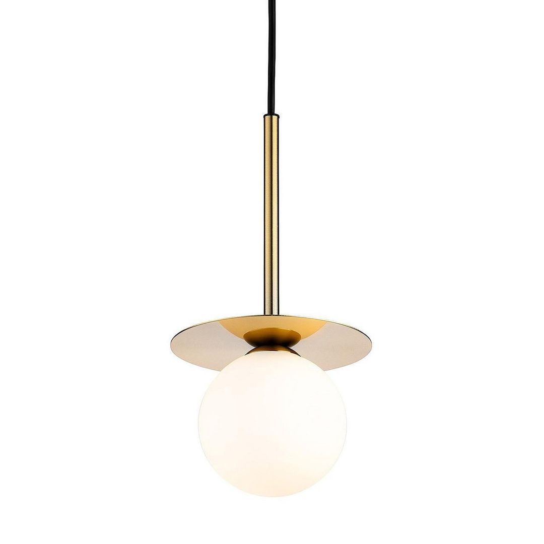 Firstlight Jules Pendant Light Opal in Brushed Brass - Image 1