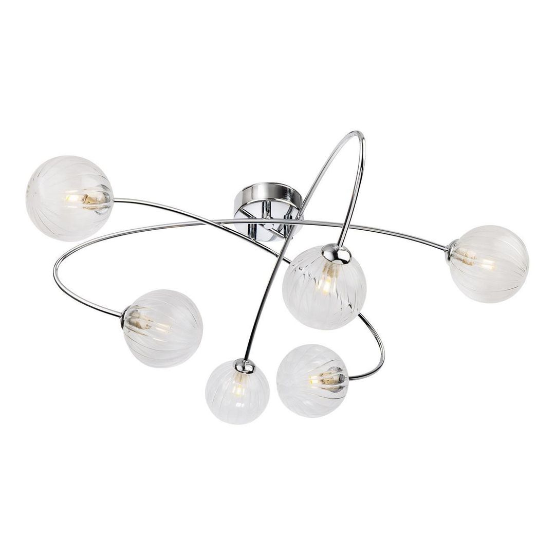 Firstlight Atom 6-Light Semi-Flush Ceiling Light Clear in Chrome - Image 1