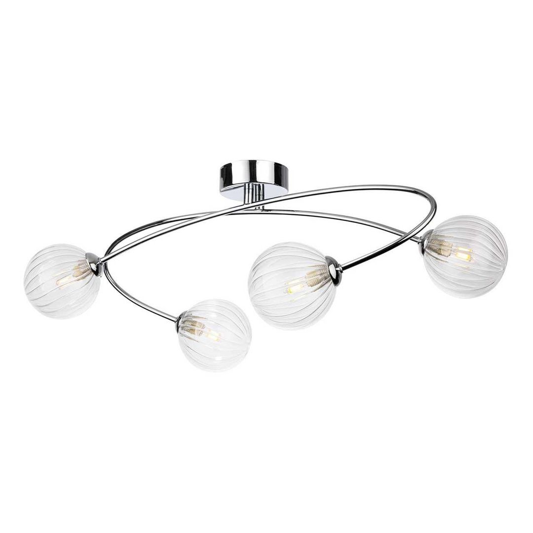 Firstlight Atom 4-Light Semi-Flush Ceiling Light Clear in Chrome - Image 1