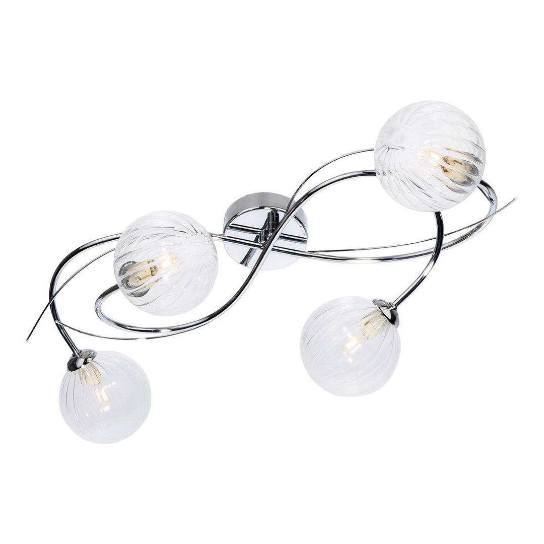 Firstlight Elba 4-Light Semi-Flush Ceiling Light Clear in Chrome - Image 1
