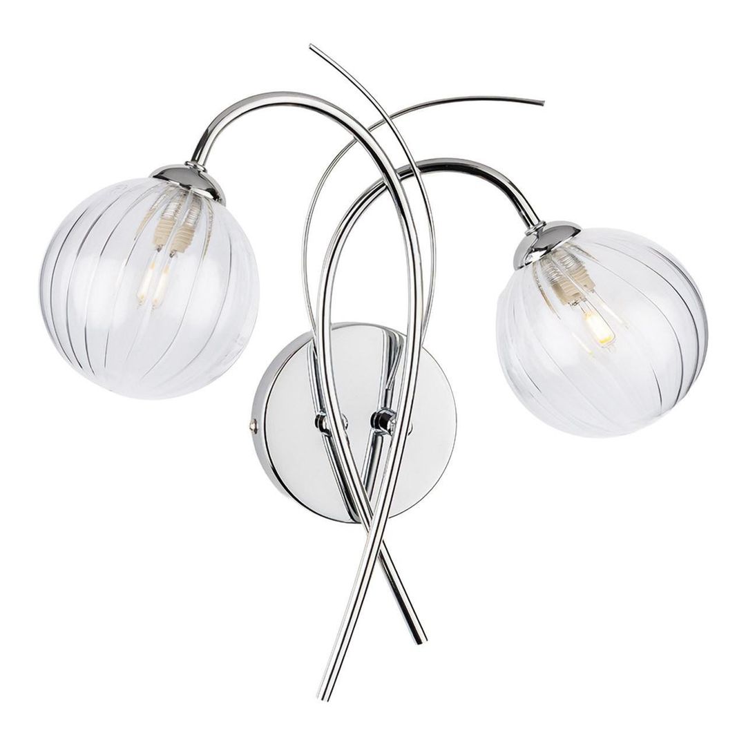 Firstlight Elba 2-Light Wall Wall Light Clear in Chrome - Image 1