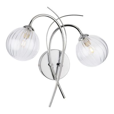 Firstlight Elba 2-Light Wall Wall Light Clear in Chrome