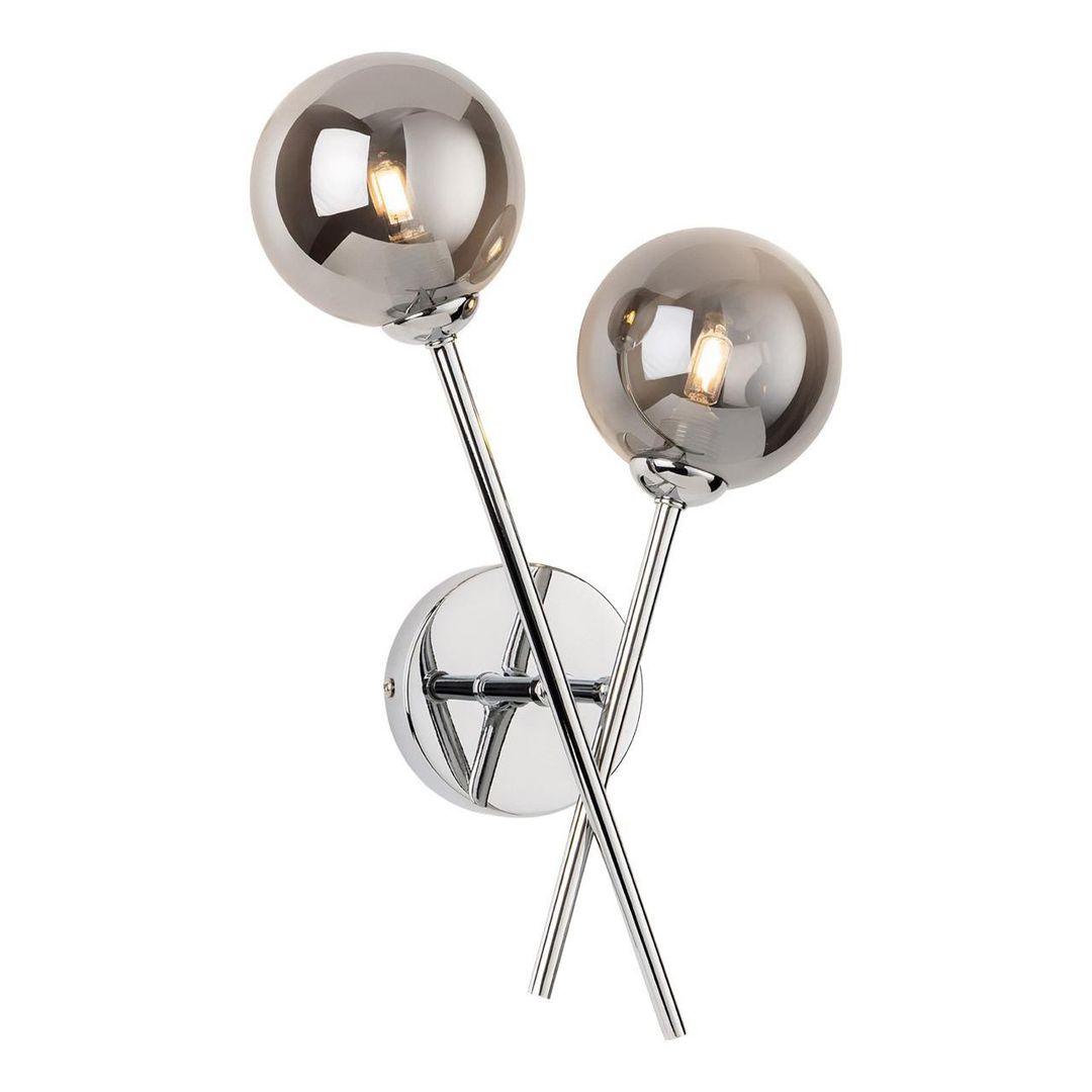 Firstlight Lando 2-Light Wall Wall Light Smoked in Chrome - Image 1