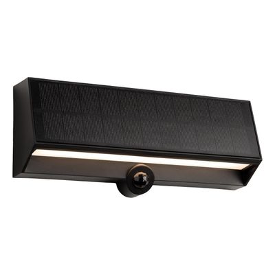 Firstlight LED Augusta Solar 220mm Outdoor Wall Light with PIR Sensor Warm White 3000K in Black