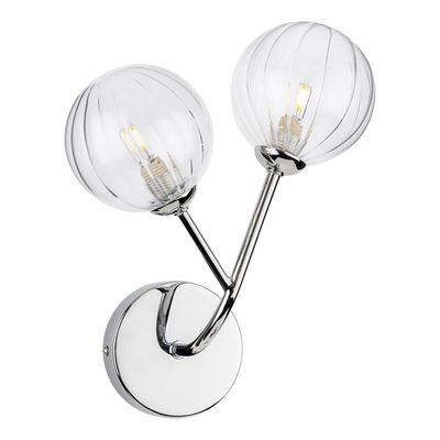 Firstlight Groves 2-Light Wall Wall Light Clear in Chrome