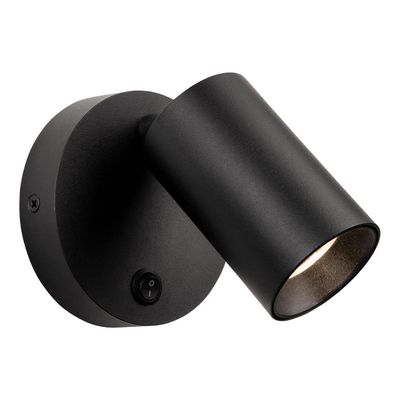 Firstlight Max Adjustable Wall Wall Spotlight with On/Off Switch in Black