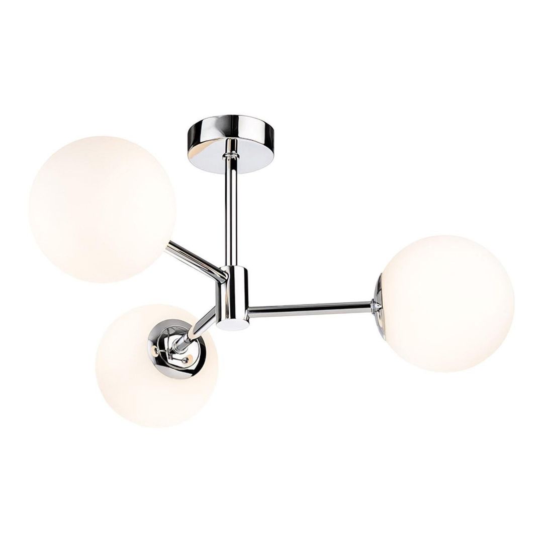 Firstlight Splash 3-Light Semi-Flush Ceiling Light Opal in Chrome - Image 1