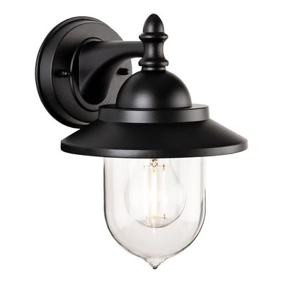 Firstlight Stanley Outdoor Wall Lantern Clear in Black