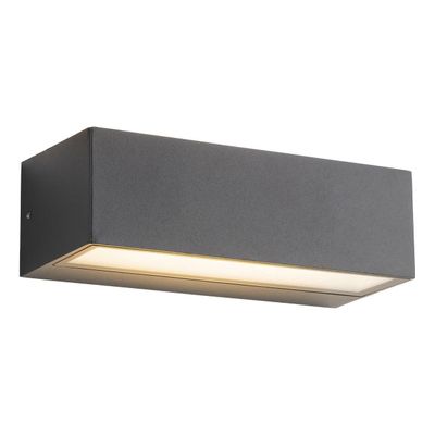 Firstlight LED 2-Light Outdoor Wall Up and Down Light 3000K and 4000K and 5000K Opal in Graphite