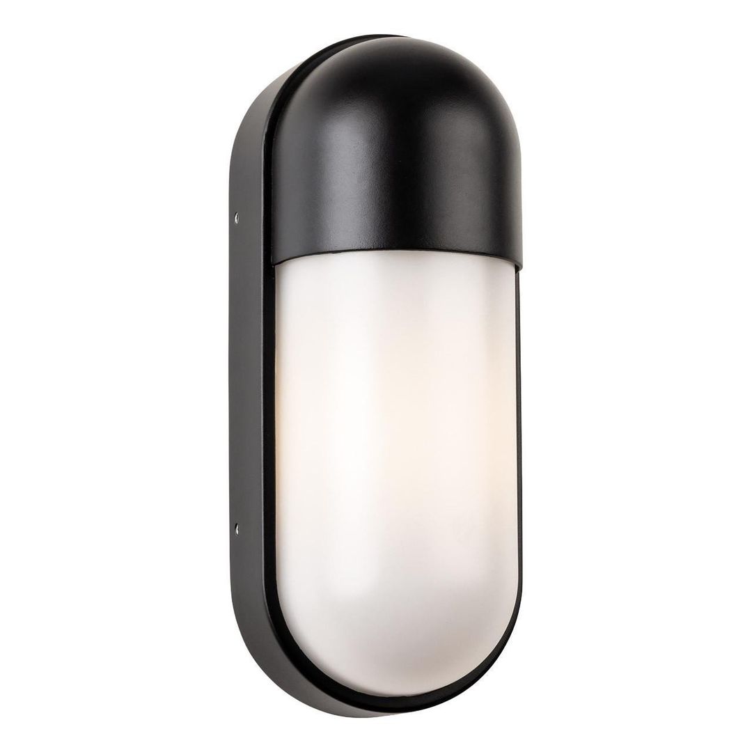 Firstlight Murray Outdoor Wall Half Lantern Opal in Black - Image 1